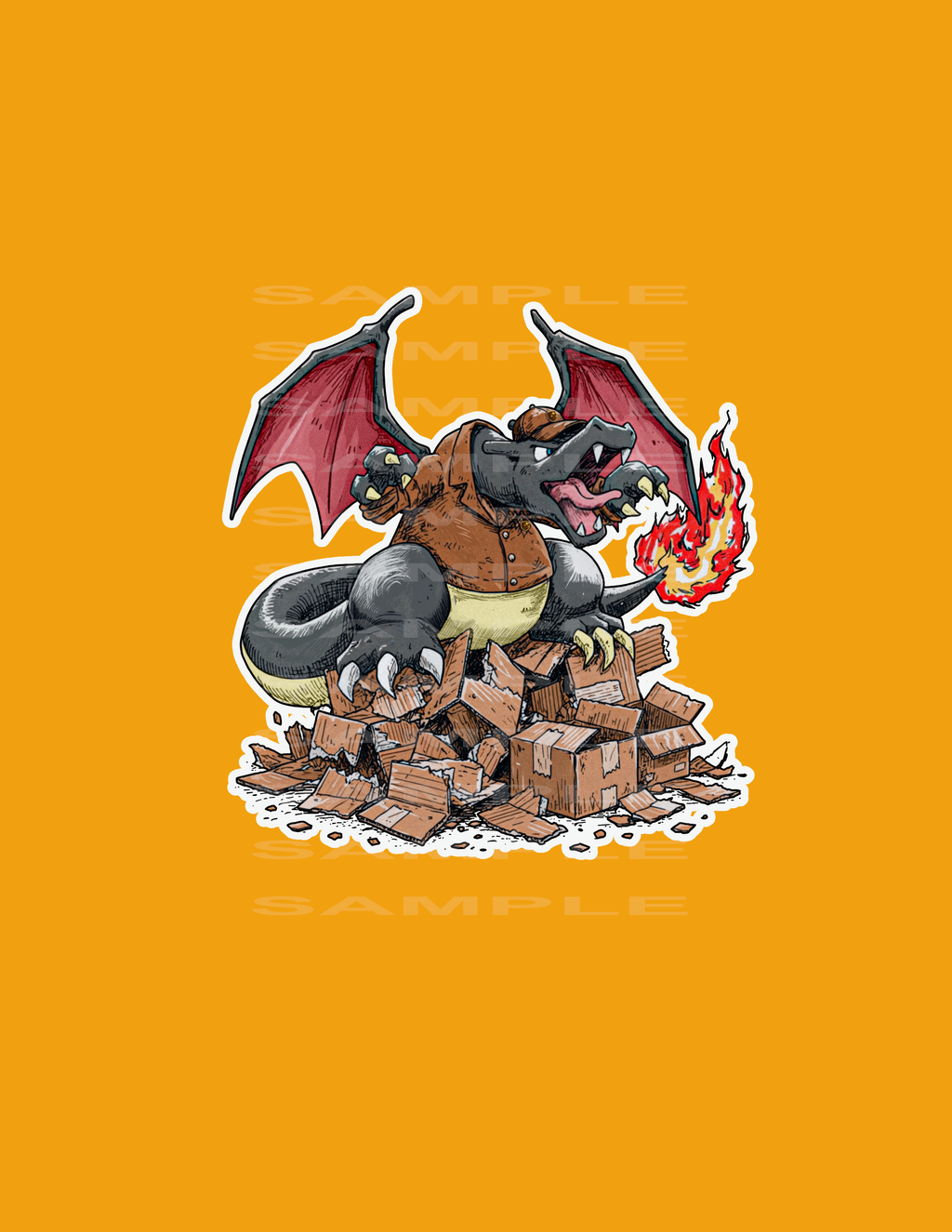 Shiny Charizard Delivery Driver Sticker