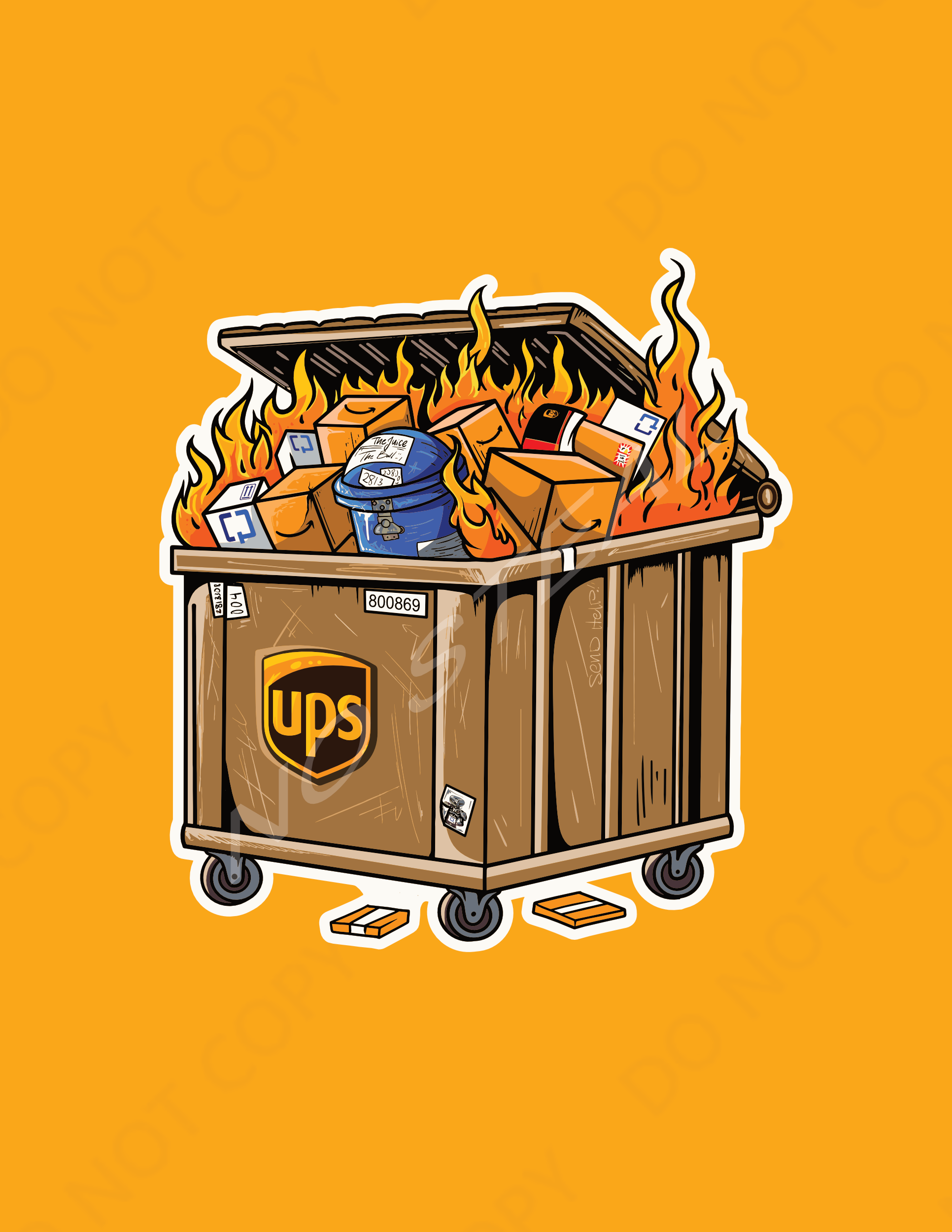 Dumpster Fire – UBS Sticker